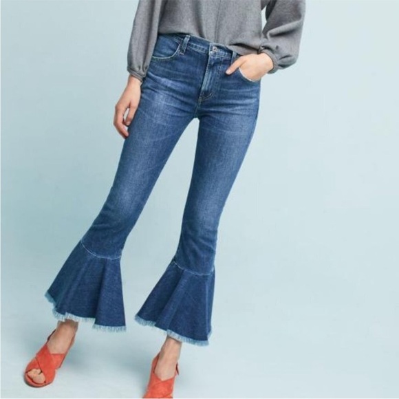 Citizens of Humanity Drew Flounce High Rise Crop Flare Jeans size 27 - Picture 4 of 10